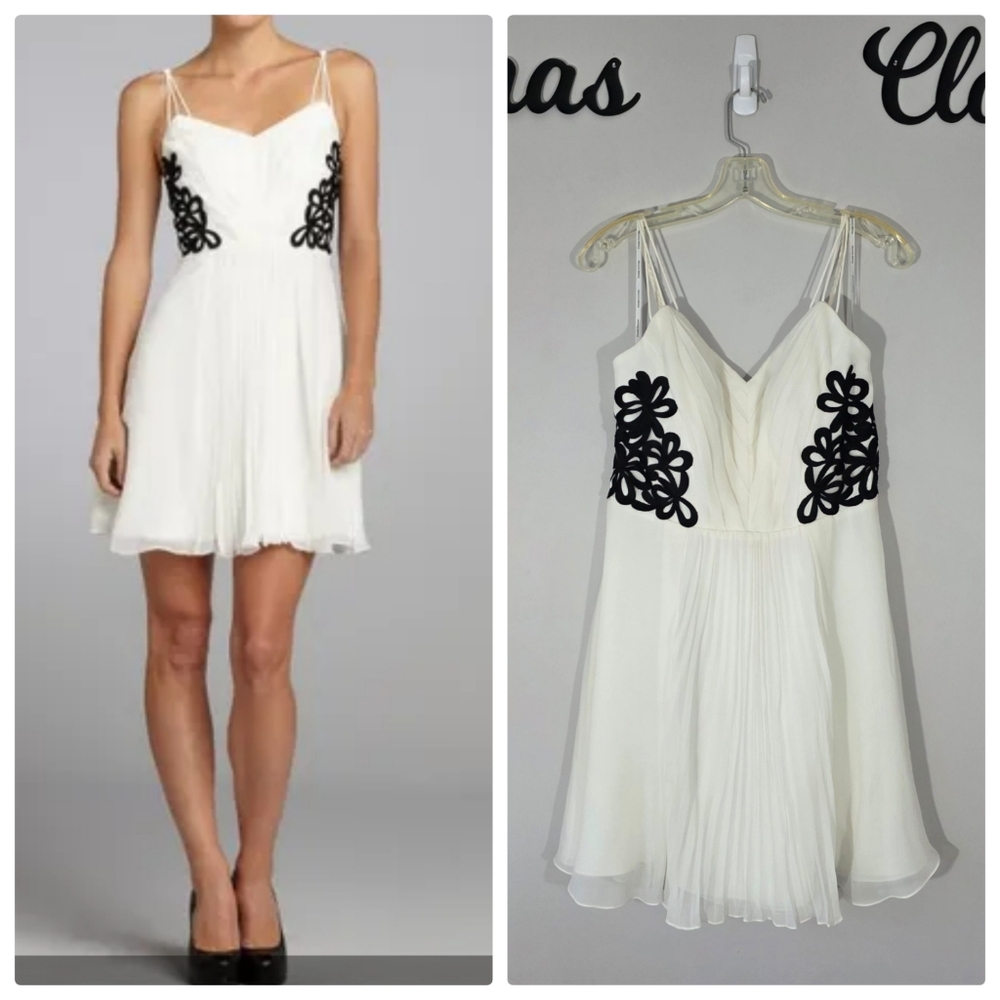 Phoebe Couture 100% Silk White Mini Dress Size 12